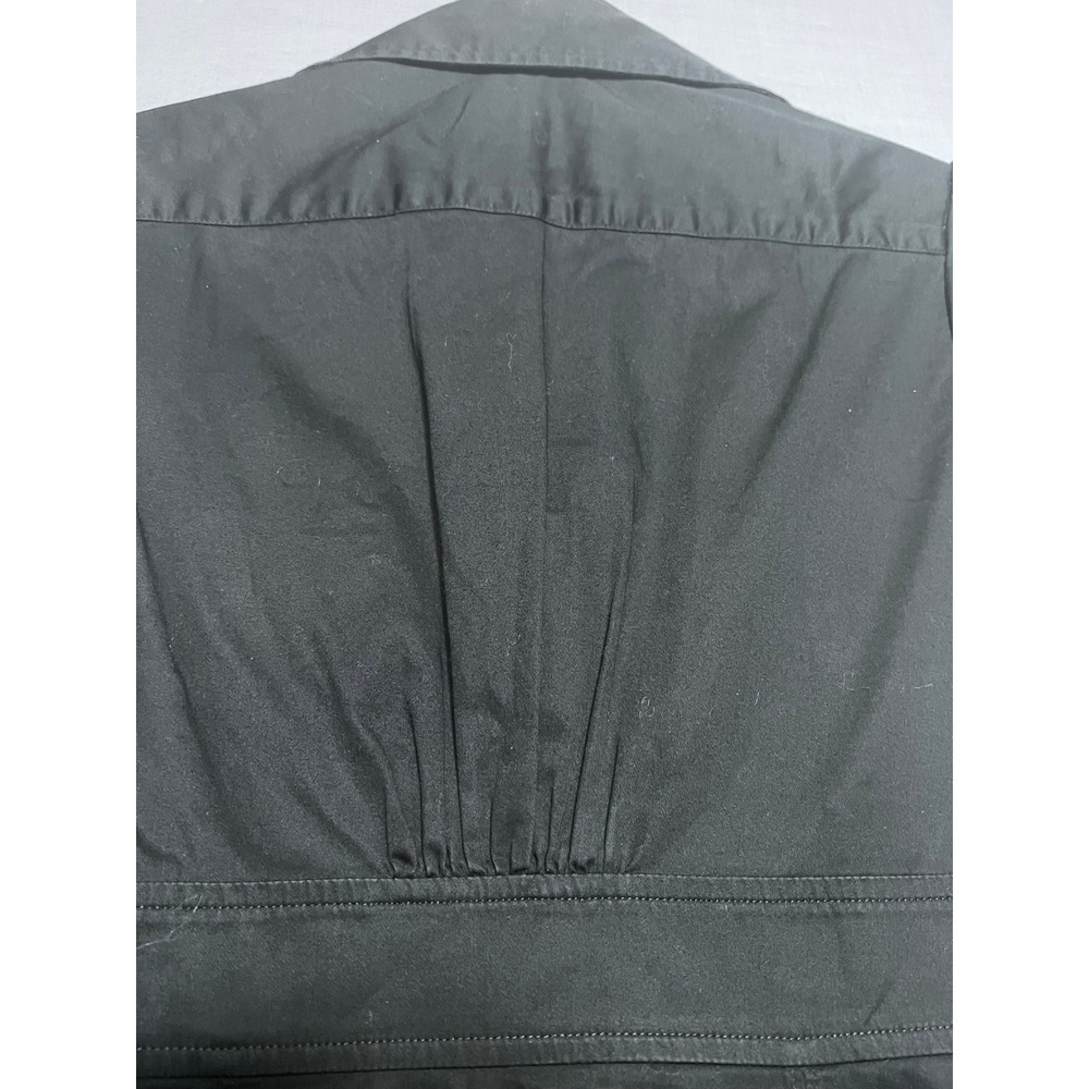 Banana Republic Black Stretch Cotton Empire Waist Button Down Blouse Size 2